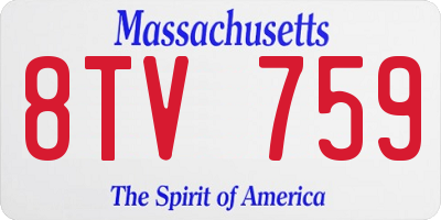 MA license plate 8TV759