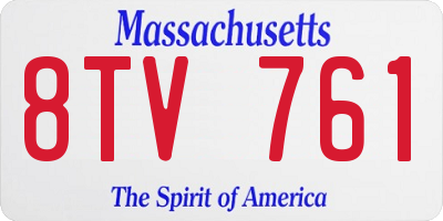 MA license plate 8TV761