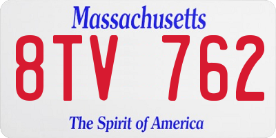 MA license plate 8TV762