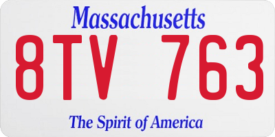 MA license plate 8TV763