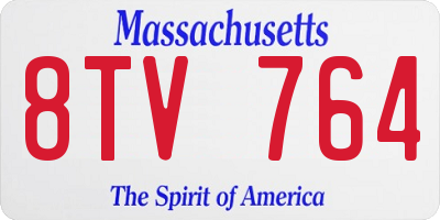 MA license plate 8TV764