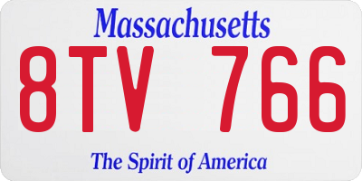 MA license plate 8TV766