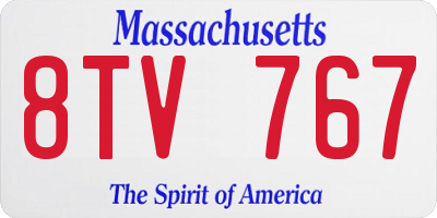 MA license plate 8TV767