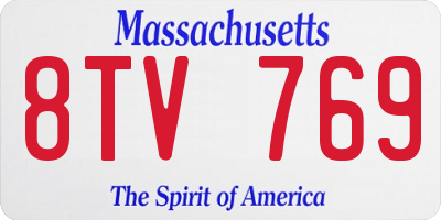 MA license plate 8TV769