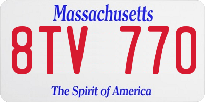 MA license plate 8TV770