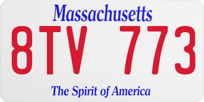 MA license plate 8TV773