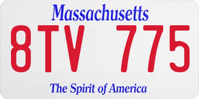 MA license plate 8TV775