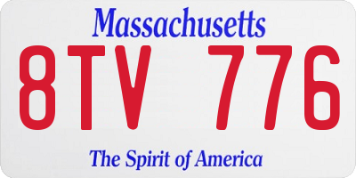 MA license plate 8TV776