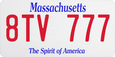 MA license plate 8TV777