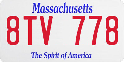 MA license plate 8TV778