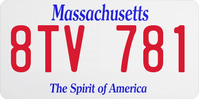 MA license plate 8TV781