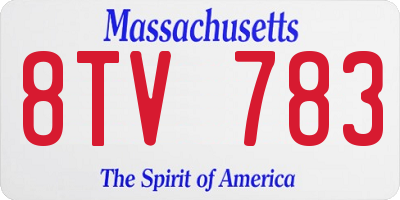 MA license plate 8TV783