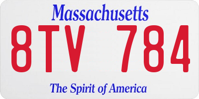MA license plate 8TV784
