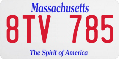 MA license plate 8TV785