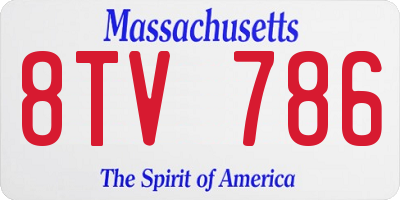 MA license plate 8TV786