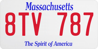 MA license plate 8TV787