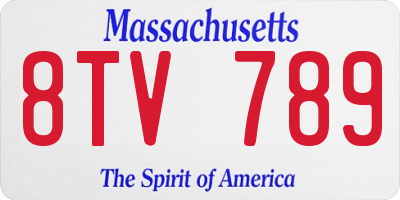MA license plate 8TV789