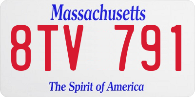 MA license plate 8TV791