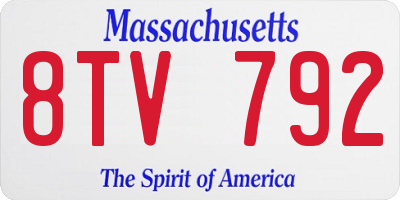 MA license plate 8TV792