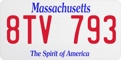 MA license plate 8TV793