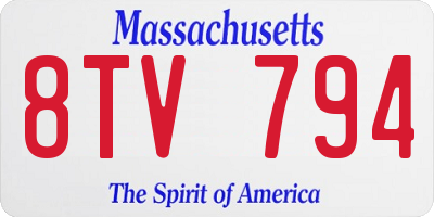 MA license plate 8TV794