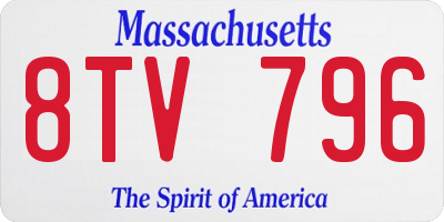 MA license plate 8TV796