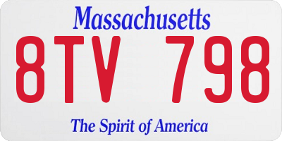 MA license plate 8TV798
