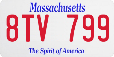 MA license plate 8TV799