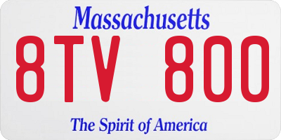 MA license plate 8TV800