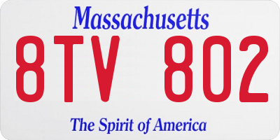 MA license plate 8TV802