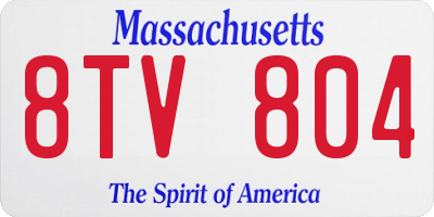 MA license plate 8TV804