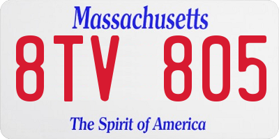 MA license plate 8TV805