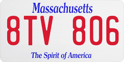 MA license plate 8TV806