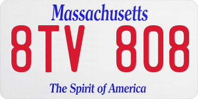 MA license plate 8TV808