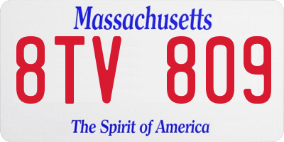 MA license plate 8TV809