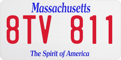 MA license plate 8TV811