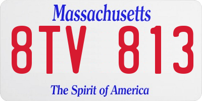 MA license plate 8TV813