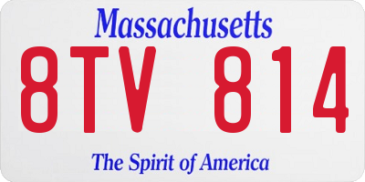 MA license plate 8TV814