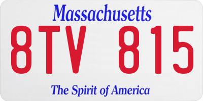 MA license plate 8TV815