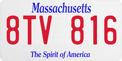 MA license plate 8TV816