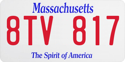 MA license plate 8TV817