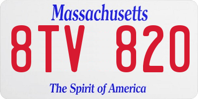 MA license plate 8TV820