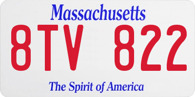 MA license plate 8TV822
