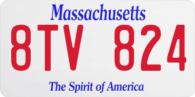 MA license plate 8TV824