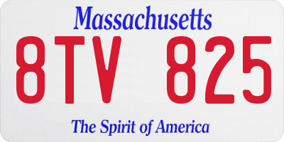 MA license plate 8TV825
