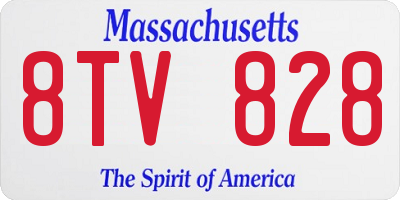 MA license plate 8TV828