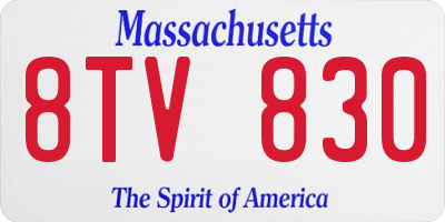MA license plate 8TV830