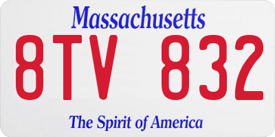 MA license plate 8TV832