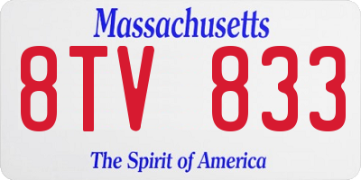 MA license plate 8TV833