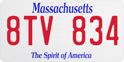 MA license plate 8TV834